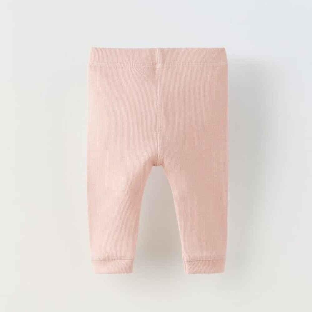 Zara Pink Ribbed Leggins 9-12M